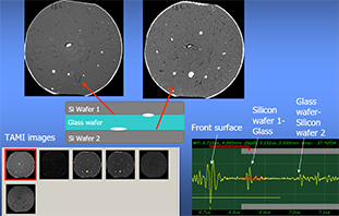 3层键合晶圆超声波扫描显微镜检测图像及波形图